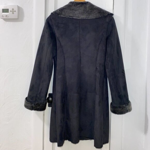 Ellen Tracy Fur Trimmed Black Jacket - Picture 8 of 16